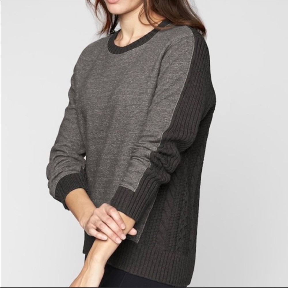 {Athleta}  Madera Sweatshirt Sweater Cable Knit